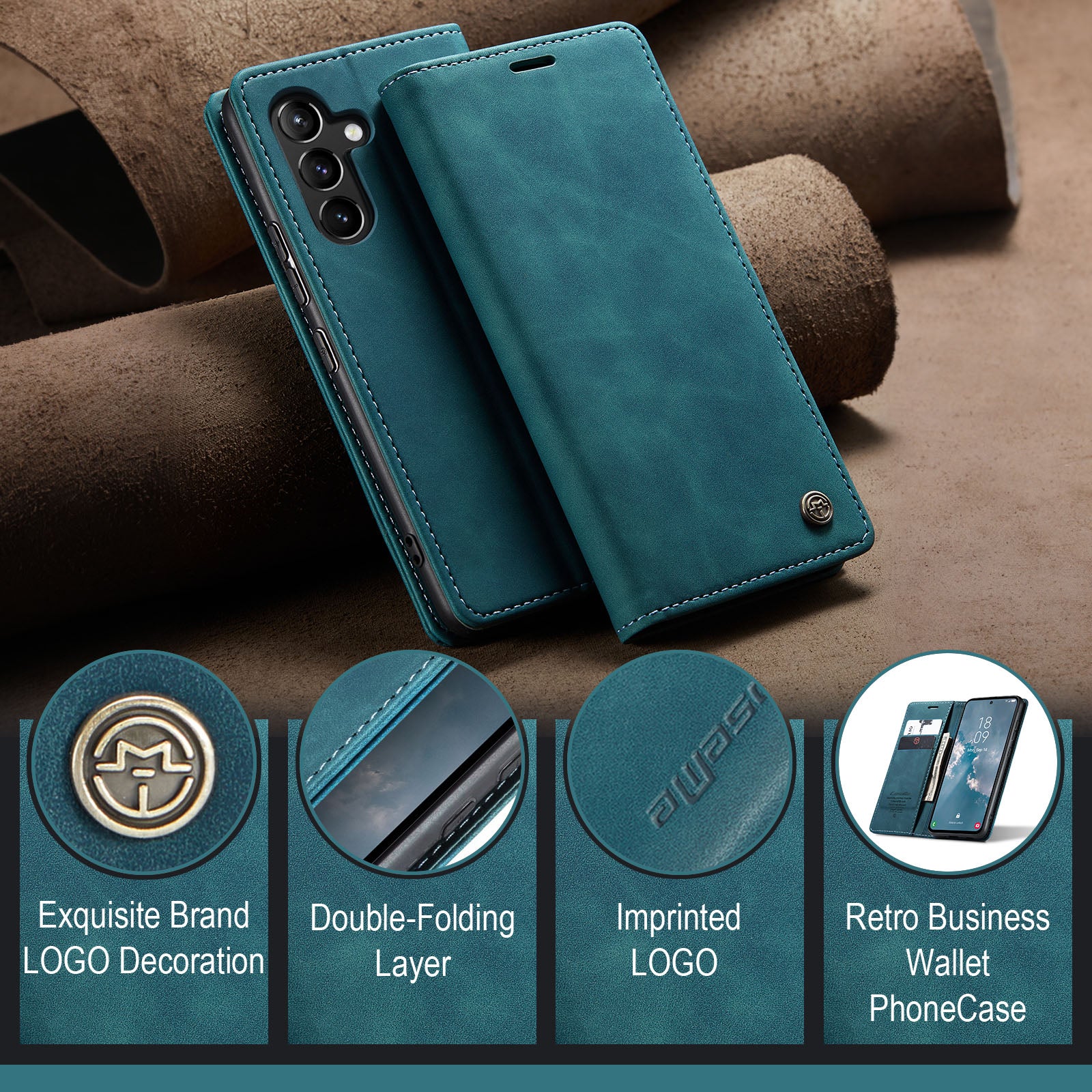 CASEME 013-seriens telefontaske til Samsung Galaxy A54 5G PU læderetui Pungholder Stødsikkert cover CASEME 013-seriens telefontaske til Samsung Galaxy A54 5G PU læderetui Pungholder Stødsikkert cover